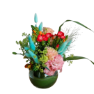 Centre de table panache - Graminées & feuillage (diam 20cm)