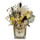 Dried flowers glass globe vase (height 15cm)