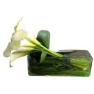 Centrepiece with white calla lilies (width 20cm)