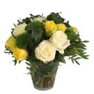 Bouquet of yellow, white and green flowers (40x30cm)