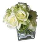 Centrepiece of white roses (diam 50cm)