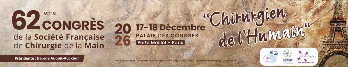 62ème Congrès de la Société Française de Chirurgie de la Main 2026